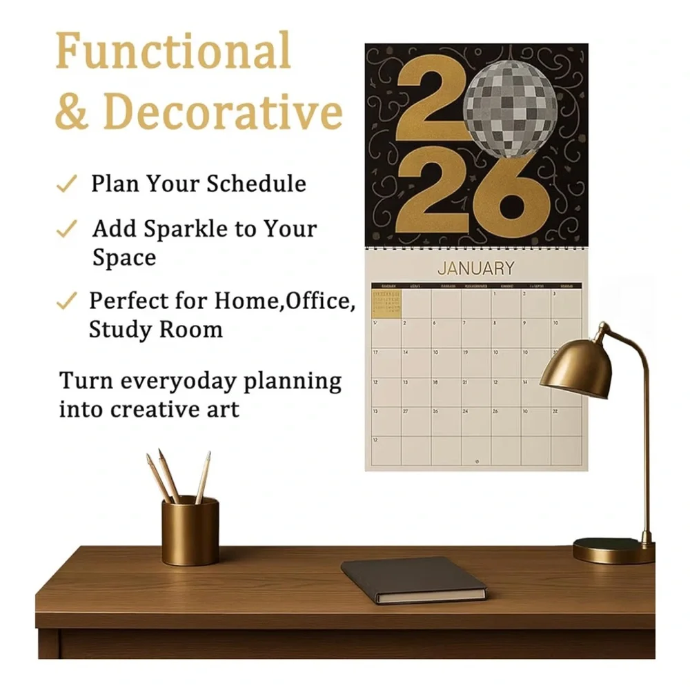 Diamond Art DIY 12-Month Flip Wall Calendar for Home or Office